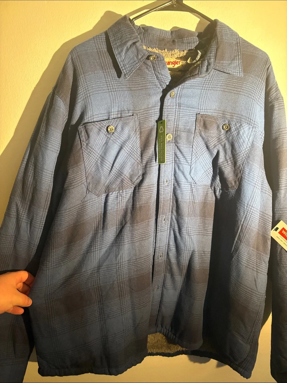 Wrangler Blue Plaid Lightweight Shirt Jacket
